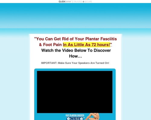 Get 100% Commissions ~ New Fast Plantar Fasciitis Cure ~ $102/sale!