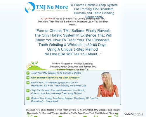 Tmj No More (tm): $45/sale ~ Top Tmj, Bruxism & Teeth Grinding Offer!