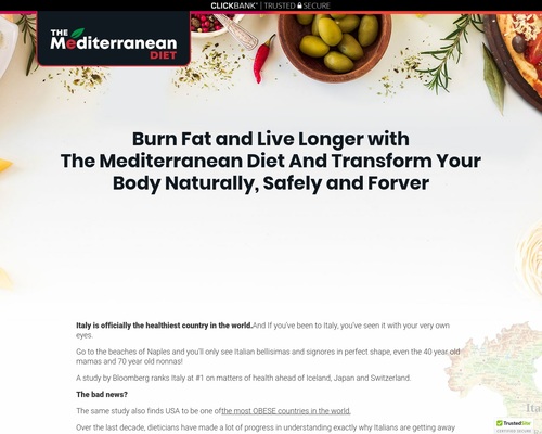 Mediterranean Diet - The Official Diet Plan & Custom Quiz Lander