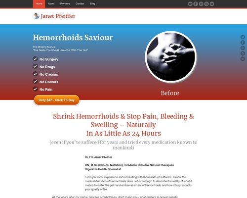 Hemorrhoids Saviour - Cure Hemorrhoids Forever - Now Pays $27