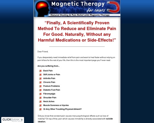 Magnetic Therapy For Idiots ~ Crazy High Conversions!