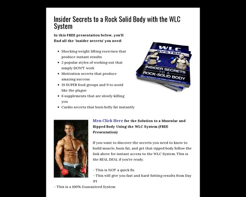 Wlc System: Muscle Building And Fat Loss System