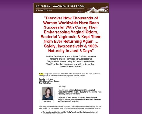 Bacterial Vaginosis Freedom **highest Payout :: $26.3/sale