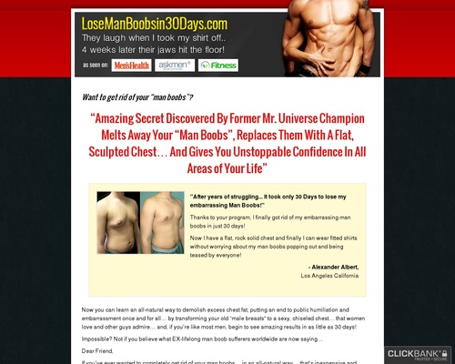 Lose Manboobs In 30 Days - High Converting Offer