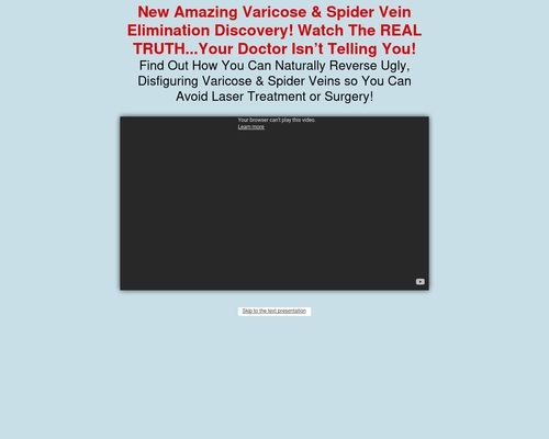 The All Natural Varicose & Spider Vein Solution: High Converting Offer
